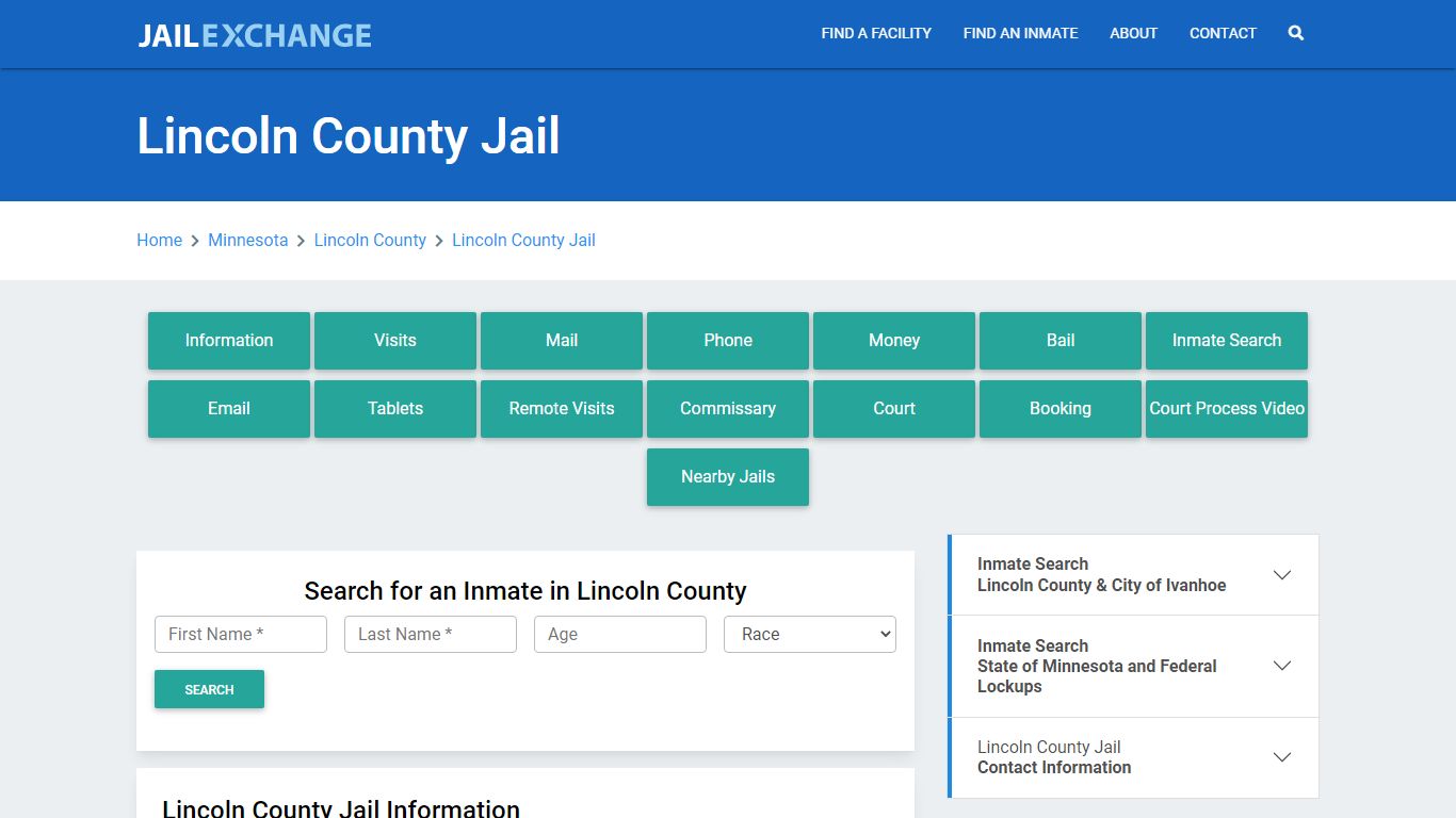 Lincoln County Jail Roster Lookup, MN, Inmate Search